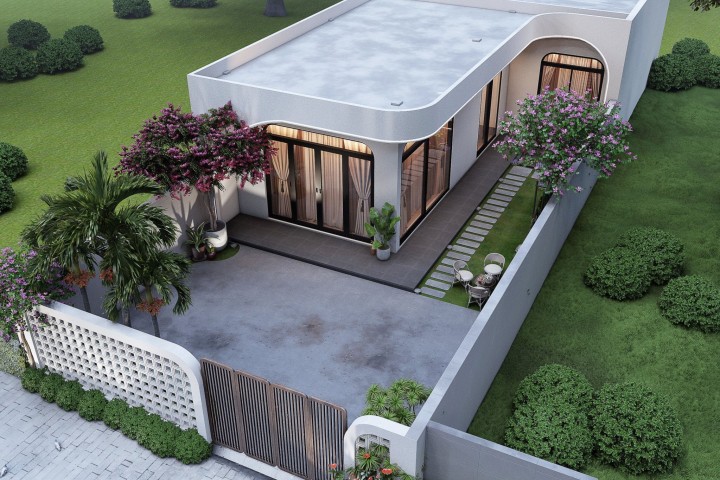 Mẫu nhà cấp 4  mái bằng 3